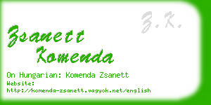 zsanett komenda business card